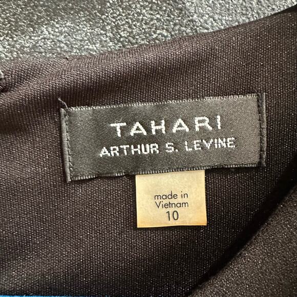 Tahari Harry S Levine Dress Black NWT Laser Cut Detail Lined Size US 10 UK 14 - Picture 6 of 10